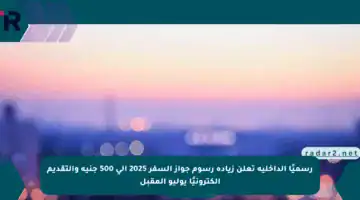 رسميًا الداخلية تعلن زيادة رسوم جواز السفر 2025 إلى 500 جنيه والتقديم إلكترونيًا يوليو المقبل